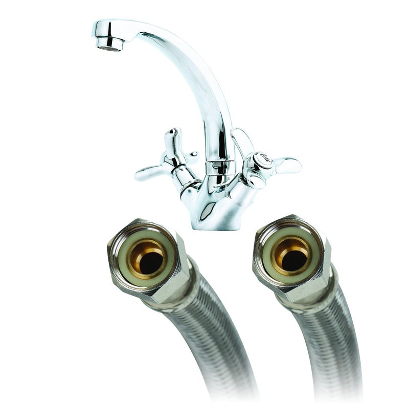 Fluidmaster B6F20 Faucet Connector, Braided Stainless Steel - 3/8 Female Compression Thread x 3/8 Female Compression Thread, 20-Inch Length - Image 2
